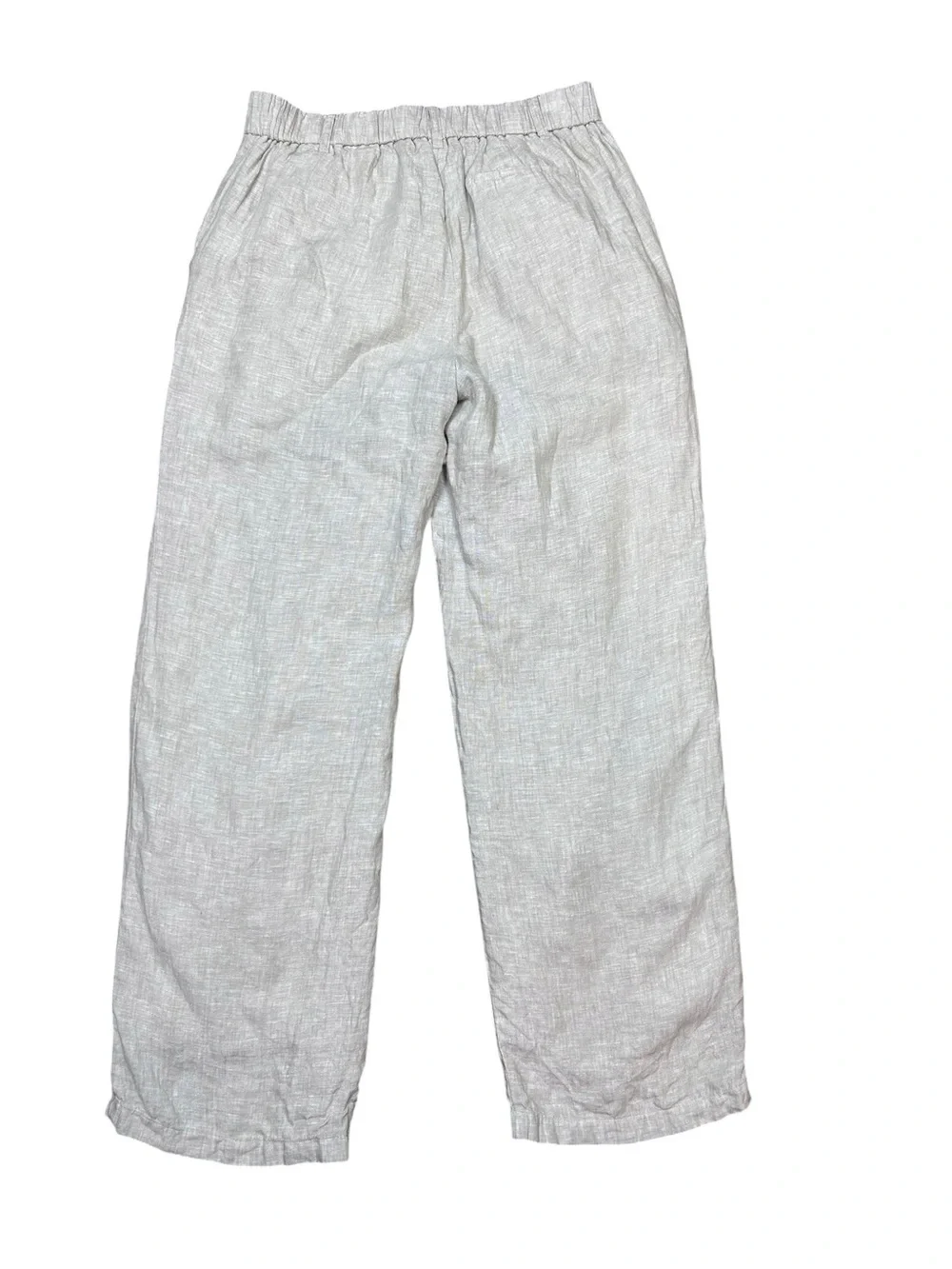 Quince 100% European Linen Pleated Trouser flax beige size 4 lagenlook coastal